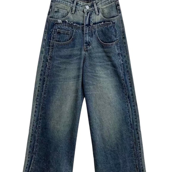 Womens Retro Jeans Size 2XL Blue High Rise Straight Leg Washed Denim Stretch - Picture 3 of 14